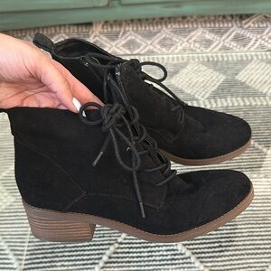Black Lace-Up Ankle Boots